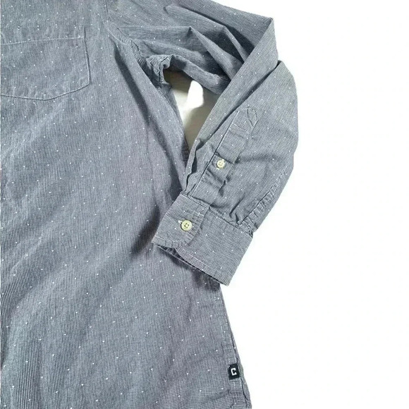 Men's Chaps Large Iconic Poplin 100% Cotton Blue Collar Button Down Shirt - Picture 5 of 11